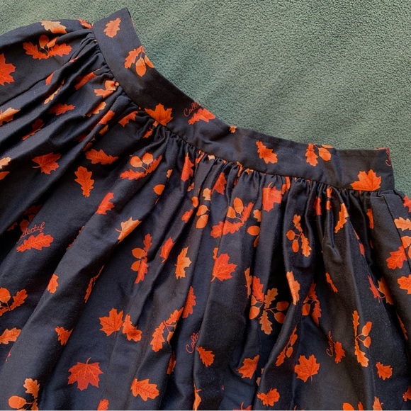Handmade Black Fall Leaves Gathered Skirt - Picture 4 of 5